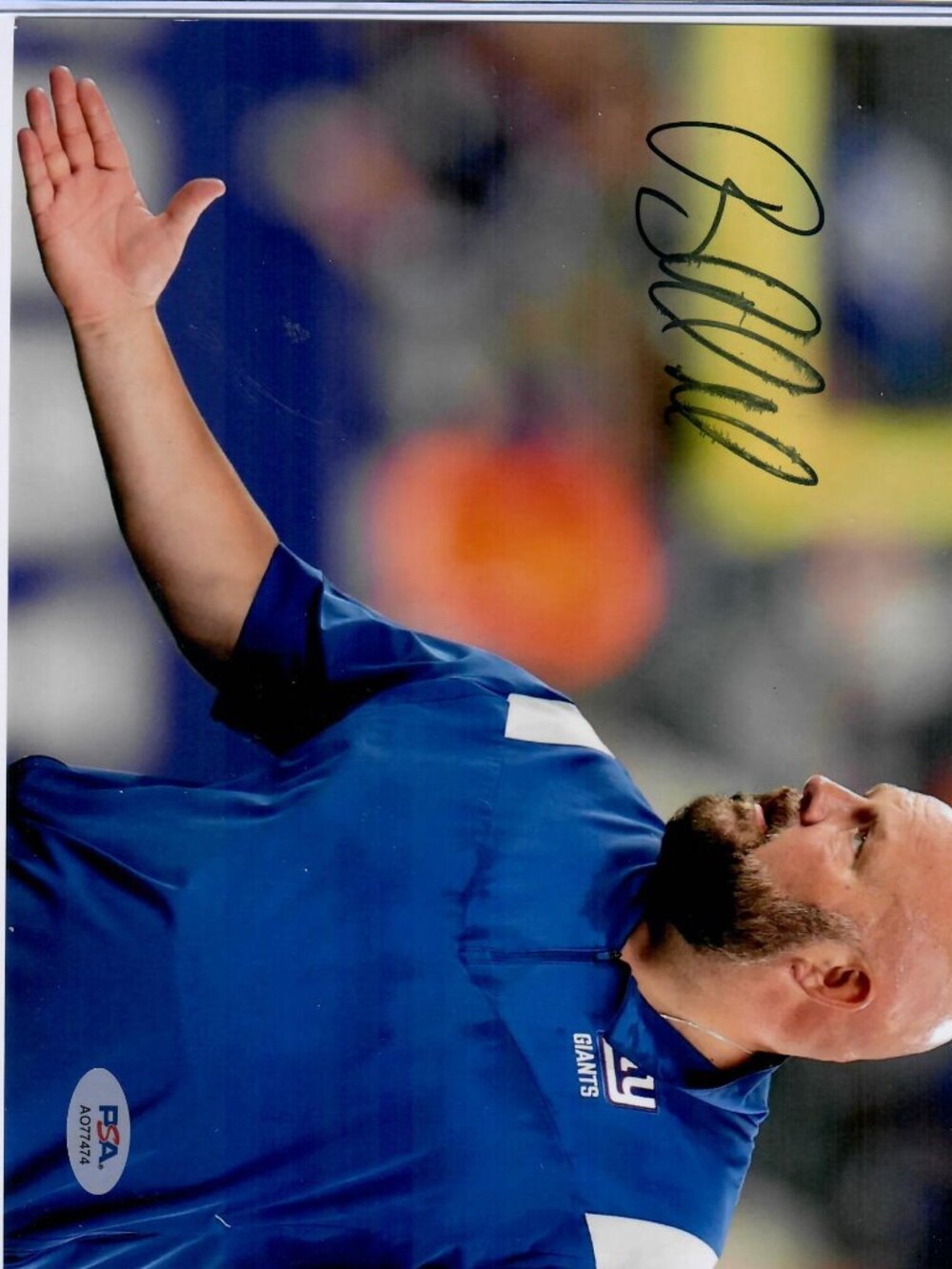 Brian Darboll New York Giants Head Coach Signed 8X10 Photo PSA Cert A077474 NFL